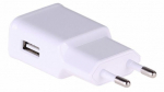 Telefoni laadija Akyga AK-CH-11, USB/AC/DC, valge v., 12 W