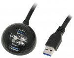 Adapter Logilink USB 3.0 A male, USB 3.0 A female x 2, 1.5 m
