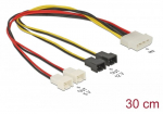 Adapter Delock Fan Power Adapter 83343 4 pin Molex, 4 x 2 pin fan male, 0.3 m, mitmev&auml;rviline