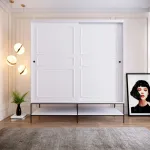 Riidekapp Kalune Design Martin 190, valge v./must v., 190 cm x 57 cm x 200 cm