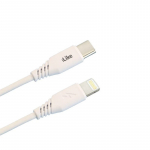 iLike CTL01 Vastupidav TPE USB-C kiirlaadija kaabel Lightning 1m Valge