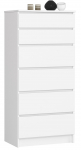 Kummut Akord K60, valge v., 130 cm x 40 cm x 60 cm