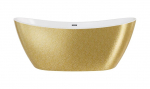 Vann, teisaldatav Besco Ayla Glam, 170 cm x 80 cm x 68 cm, ovaalne, kuldne/must