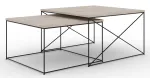 Kohvilaudade komplekt ADRK Licco 2in1, must v./pruunikas v., 65 - 75 cm, 2 tk