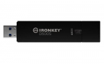 USB m&auml;lupulk Kingston IronKey D500S, must v., 64 GB