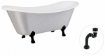 Vann, teisaldatav Besco Amelia Glam, 190 cm x 77 cm x 69 cm, ovaalne, h&otilde;be/must