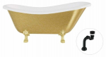 Vann, teisaldatav Besco Otylia Glam, 170 cm x 77 cm x 68.5 cm, ovaalne, kuldne