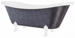 Vann, teisaldatav Besco Amelia Glam, 190 cm x 77 cm x 69 cm, ovaalne, valge/grafiit