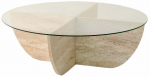 Kohvilaud Kalune Design Lily, travertine v., 90 cm x 90 cm x 30 cm