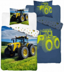 Laste voodipesukomplekt Glow In The Dark Tractor PPE-170, sinine v./kollane v./roheline v., 140 x 200 cm