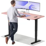 Arvutilaud reguleeritava k&otilde;rgusega Desktronic HomePro 40 853, 180 cm x 80 cm, 126 cm, must v./roosa v.