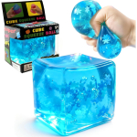 Sensoorne pigistatav m&auml;nguasi Squeeze Cube With Snowflakes, 5 cm, sinine v.