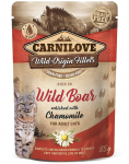 Kassi m&auml;rgtoit Carnilove Cat Pouch Wild Boar Chamomile, kanaliha/metssealiha, 0.085 kg
