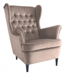Tugitool Scandinavian Harry Velvet, pruun v./liivakarva pruun v., 68 cm x 90 cm x 100 cm