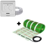 K&uuml;ttematt Wellmo Mat + Non-Programmable Thermostat WTH71.36 08-00523, 0.5 m x 4 m, 2 m&sup2;, 300 W, 230 V