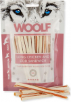 Koeramaius Brit Woolf Chicken Cod Sandwich Long, kanaliha, 0.1 kg
