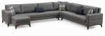 Nurgadiivan - voodi Atelier Del Sofa Kristal, tumehall v., 90 x 367 cm x 86 cm