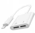 Adapter Wooco J-008, 2 x Lightning, 5 cm, valge v.