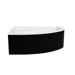 Vann, nurgaga Besco Rima, 160 cm x 100 cm x 58.5 cm, vasakpoolne, must