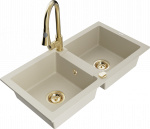 K&ouml;&ouml;givalamu koos kraaniga Mexen Mario, vaik/graniit, 82 cm x 43.6 cm x 16.1 cm, beež