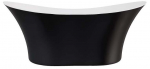 Vann, teisaldatav Besco Amber Black&White Matt, 170 cm x 80 cm x 72 cm, ovaalne, valge/must