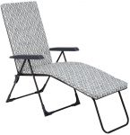 &Otilde;ue lamamistool Patio Barletta Black Edition H039-06PB, valge v./must v./hall v., 144 cm x 58 cm x 59 - 102 cm