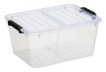 Kaanega hoiukarp Plast Team, 15 l, l&auml;bipaistev, 39.4 x 29.5 x 18.5 cm