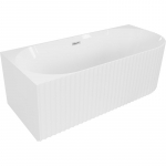 Vann, teisaldatav Mexen Gia Left, 150 cm x 75 cm x 58 cm, ovaalne, valge/kroom