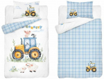 Laste voodipesukomplekt Country PPG-166, sinine v./valge v./kollane v., 100 x 135 cm