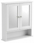 Seinakinnitusega vannitoakapp peegliga Edaxo Luma, valge v., 13 cm x 56 cm x 58 cm