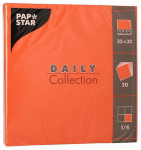Pabersalvr&auml;tikud Pap Star Daily Collection, 32 cm x 32 cm, oranž v., 20 tk