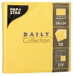 Pabersalvr&auml;tikud Pap Star Daily Collection, 24 cm x 24 cm, kollane v., 20 tk