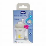 Lutipudel Chicco NaturalFeeling, 150 ml, 0 kuud, beež v.