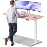 Arvutilaud reguleeritava k&otilde;rgusega Desktronic HomePro 40 855, 160 cm x 80 cm, 126 cm, valge v./roosa v.