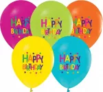 &Otilde;hupallide komplekt ovaalsed GoDan Happy Birthday, mitmev&auml;rviline, 5 tk