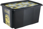 Kaanega hoiukarp, esemete hoidmiseks Keeeper Karolina Minions Mosaic, 45 l, must v., 55.5 x 40 x 30 cm