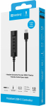 Adapter Sandberg Headset USB-C Controller 136-73 USB Type-C Male, Mini jack Female, 1.5 m, must v.