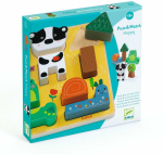 Puidust pusle Djeco Puzz & Match Happy, 2.5 cm, mitmev&auml;rviline, 10 tk