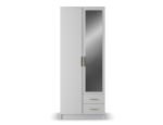 Riidekapp ADRK Arvio 80, valge v., 52.1 cm x 80 cm x 206.6 cm, peegliga