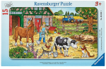 Pusle Ravensburger Happy Farm Life 060351, 25 cm x 14.5 cm, 15 tk, mitmev&auml;rviline