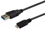 Juhe Savio CL-102 USB 3.0, Micro USB 3.0 B male, 1 m, must