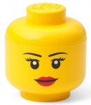 M&auml;nguasjade kast Room Copenhagen Lego Storage Head Girl Mini, kollane, 10.2 x 10.2 x 11.5 cm