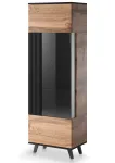 Vitriinkapp Random W-1, tamm v./must v., 40 cm x 60 cm x 182 cm