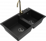 K&ouml;&ouml;givalamu Mexen Tomas, graniit, 80 cm x 50 cm x 19 cm, kuldne/must