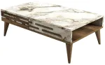 Kohvilaud Kalune Design Valensiya, valge v./p&auml;hklipuu v./beež v., 105 cm x 60 cm x 34.6 cm