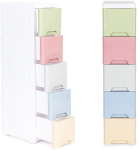 Laste riiul ModernHome, valge v./mitmev&auml;rviline, 32 cm x 18 cm x 83 cm