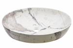 Vannitoa kraanikauss Invena Kafe, keraamiline, 62 cm x 42 cm x 14 cm, valge v./pruunikas v.