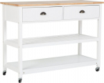 Ratastega riiul Beliani Navarino, valge v., 48 cm x 120 cm x 91 cm