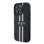 Telefoni &uuml;mbris Guess 4G Printed Stripes MagSafe, Apple iPhone 16 Pro, must v.