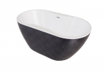 Vann, teisaldatav Besco Navia Glam, 140 cm x 75 cm x 60 cm, ovaalne, valge/grafiit